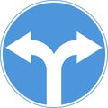Road prescriptive sign. Move right or left.