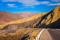 Road through the Quebrada de Humahuaca Mountains Royalty Free Stock Photo