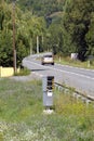 Road radar measuring the speed of vehicles