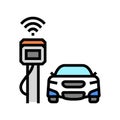 road radar self vehicle color icon vector illustration