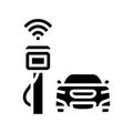 road radar self vehicle glyph icon vector illustration