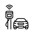 road radar self vehicle line icon vector illustration