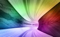 Road rainbow metal concept tunnel panorama Royalty Free Stock Photo