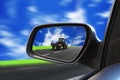 Road in rearview mirror Royalty Free Stock Photo