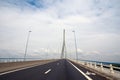 Road receding over bridge Royalty Free Stock Photo