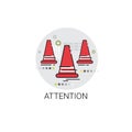 Road Reconstruction Caution Safety Sign Icon