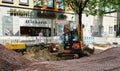 Road Reconstruction Crew at work in Cologne, Germany Royalty Free Stock Photo