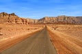 Road through red mountains in Israel. Royalty Free Stock Photo