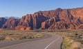 Road Into A Red Rocks Canyon Royalty Free Stock Photo