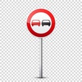 Road red signs collection isolated on transparent background. Road traffic control.Lane usage.Stop and yield. Regulatory Royalty Free Stock Photo