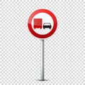 Road red signs collection isolated on transparent background. Road traffic control.Lane usage.Stop and yield. Regulatory Royalty Free Stock Photo