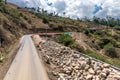 road repair for cars in a mountain area Royalty Free Stock Photo