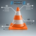 Road repair - illustration. Cone icon.