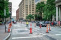 Road repairing at Boston, crossing of Tremont and Beacon streets, Massachusetts United States 30 july 2017