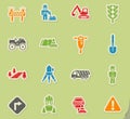 road repairs icon set Royalty Free Stock Photo