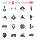 road repairs icon set Royalty Free Stock Photo