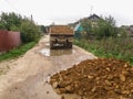 Road repairs in the Kaluga region in Russia.