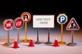 Road Repairs - Toy Road Signs - Add Text Royalty Free Stock Photo