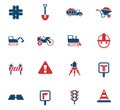 Road repairs icon set Royalty Free Stock Photo