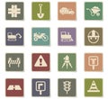 Road repairs icon set Royalty Free Stock Photo