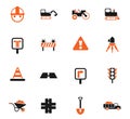 road repairs icon set Royalty Free Stock Photo