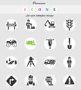 Road repairs icon set Royalty Free Stock Photo