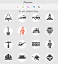 Road repairs icon set Royalty Free Stock Photo