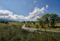 Road in Rila mountain. Govedartsy village, Bulgaria.