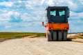 Road roller building the new road Royalty Free Stock Photo