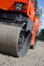 Road roller closeup Royalty Free Stock Photo