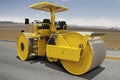 Road roller compacting asphalt Royalty Free Stock Photo
