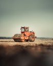 Road Roller compacting Soil Royalty Free Stock Photo