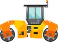 Road Roller Compactor Icon in Flat Style. Vector Illustration Royalty Free Stock Photo