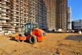 Road roller compactor on a construction site Royalty Free Stock Photo