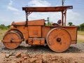 Road roller at Construction sites Royalty Free Stock Photo
