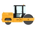 Road roller. Design of a cool large new construction equipment in yellow. Royalty Free Stock Photo