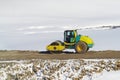 Road roller heavy duty industrial machinery Royalty Free Stock Photo