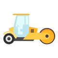 Road roller icon, flat style Royalty Free Stock Photo