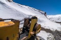 Road Roller in Spiti - Landscape of Spiti Valley, Himachal Pradesh, India / The Middle Land / Cold Desert Royalty Free Stock Photo