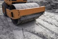 Road roller working on a road Royalty Free Stock Photo