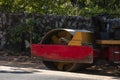 Road rollers working on the new roads construction site. Heavy duty machinery working on highway. Construction equipment Royalty Free Stock Photo