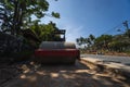 Road rollers working on the new roads construction site. Heavy duty machinery working on highway. Construction equipment Royalty Free Stock Photo