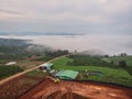 A road running on a coffee hill in Lam Ha, Lam Dong province, Vietnam Royalty Free Stock Photo