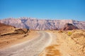 Road running through Timna National Park in the Negev Desert near to Eilat in Israel. Royalty Free Stock Photo