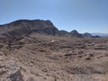 Road running through vast desert landscape