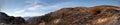 Road runs through burnt hillside after fire on Angel Island Royalty Free Stock Photo