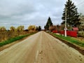 Road in rural countryside at winter season