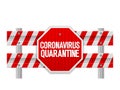 Road safety barrier coronavirus quarantin Royalty Free Stock Photo