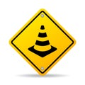 Road safety cone vector sign Royalty Free Stock Photo
