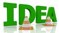 Road safety cones with idea concept